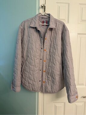 Urban Outfitters Lightning Bolt Quilted Snap Shirt Jacket Gray Lilac Men’s M